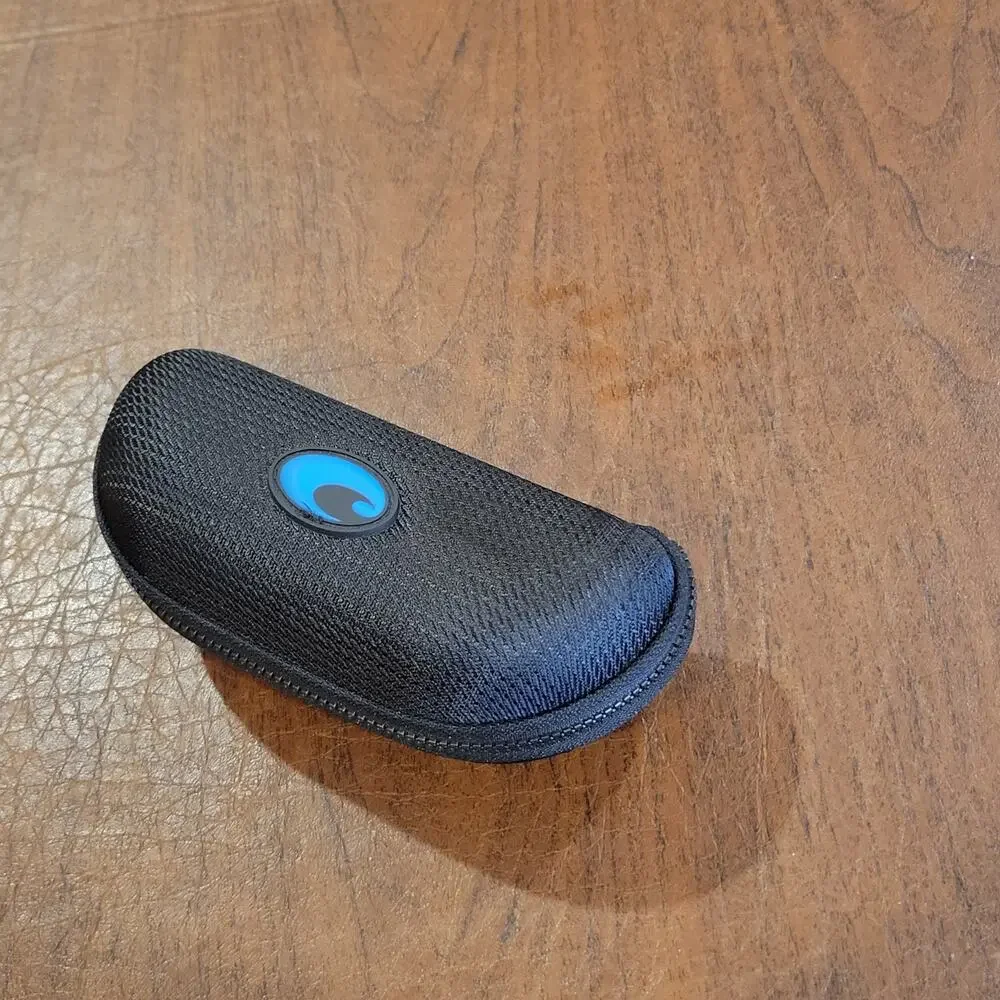 Costa Del Mar Black Zippered Sunglasses Case Black with Blue logo